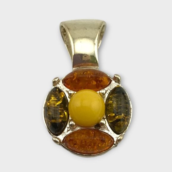 Amber Earrings and Pendant Set Sterling Silver - Picture 3 of 15